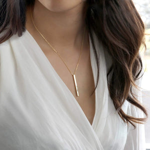 Custom Coordinate Necklace Roman Numeral Graduation Date Engraved Jewelry