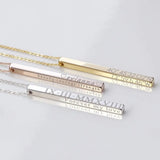 Custom Coordinate Necklace Roman Numeral Graduation Date Engraved Jewelry