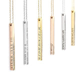 Custom Coordinate Necklace Roman Numeral Graduation Date Engraved Jewelry