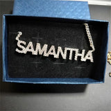 Personalized CZ Name Necklace Stainless Steel Cuban Chain Choker