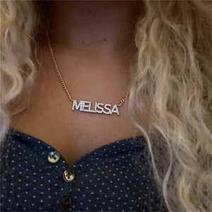 Personalized CZ Name Necklace Stainless Steel Cuban Chain Choker