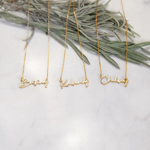 Custom Signature Name Necklace-Personalized Handwriting Style Necklace