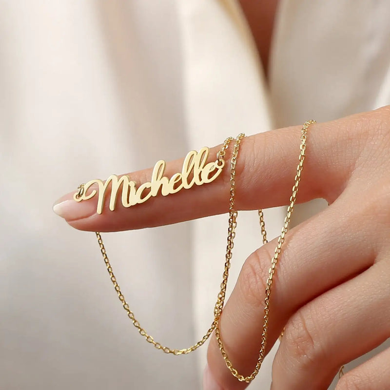 Custom Name Necklace, Stainless Steel Personalized Jewelry for Women