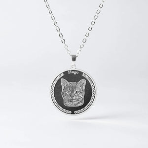 Personalized Pet Photo Necklace Stainless Steel Engraving