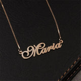 Personalized Name Charm Necklace Choker Box Chain Jewelry