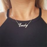 Personalized Name Charm Necklace Choker Box Chain Jewelry