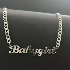 Custom Name Necklace Cuban Chain 925 Sterling Silver Mother's Gift
