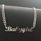 Custom Name Necklace Cuban Chain 925 Sterling Silver Mother's Gift