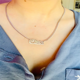 Custom Name Necklace Cuban Chain 925 Sterling Silver Mother's Gift