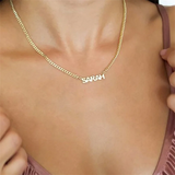 Custom Name Necklace Cuban Chain 925 Sterling Silver Mother's Gift