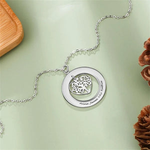Custom Moon Tree Of Life Stainless Steel Pendant Necklace