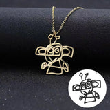 Kids Stainless Steel Painting Necklace
