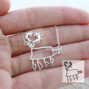Kids Stainless Steel Painting Necklace