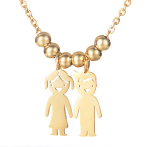 Personalized Stainless Steel Necklace for Women with Beads & Pendants