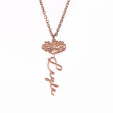 Birth Flower Name Necklace Stainless Steel Choker