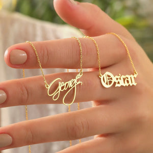 Personalized Name Necklace Minimal Jewelry Stainless Gift