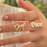 Personalized Name Necklace Minimal Jewelry Stainless Gift