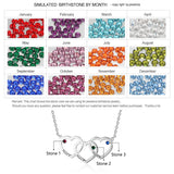 925 Silver Heart Pendant DIY Birthstone Name Necklace Gift