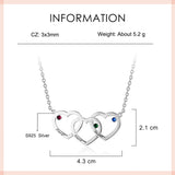 925 Silver Heart Pendant DIY Birthstone Name Necklace Gift