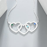 925 Silver Heart Pendant DIY Birthstone Name Necklace Gift