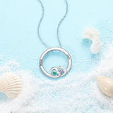 Custom Family Heart Necklace Stainless Steel Engraved Name Birthstone Gift