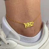 Personalized Number Anklet for Women Stainless Steel Jewelry