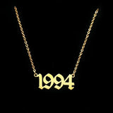 Personalized Number Birth Year Necklaces For Women Gothic Jewelry