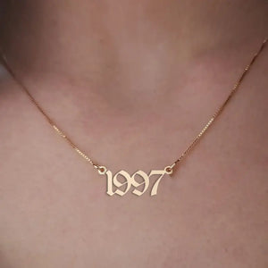 Personalized Number Birth Year Necklaces For Women Gothic Jewelry