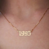 Personalized Number Birth Year Necklaces For Women Gothic Jewelry