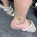 Custom Old English Anklet Leg Jewelry Stainless Steel Name Ankle Bracelet