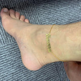 Custom Old English Anklet Leg Jewelry Stainless Steel Name Ankle Bracelet