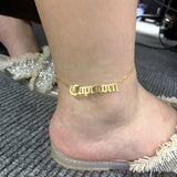 Custom Old English Anklet Leg Jewelry Stainless Steel Name Ankle Bracelet