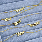 Personalized Old English Name Necklace Women Pendant Choker BFF Gift