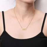 Personalized Old English Number Necklaces Year 1990-1999 Birthday Gift