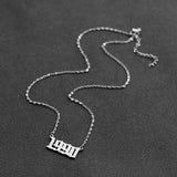 Personalized Old English Number Necklaces Year 1990-1999 Birthday Gift