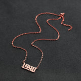 Personalized Old English Number Necklaces Year 1990-1999 Birthday Gift