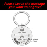 Personalized Couple Name & Date Keychain Wedding Guest Gift
