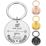 Personalized Couple Name & Date Keychain Wedding Guest Gift