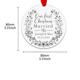 Personalized Couple Christmas Tree Ornament - Name & Date