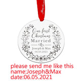 Personalized Couple Christmas Tree Ornament - Name & Date