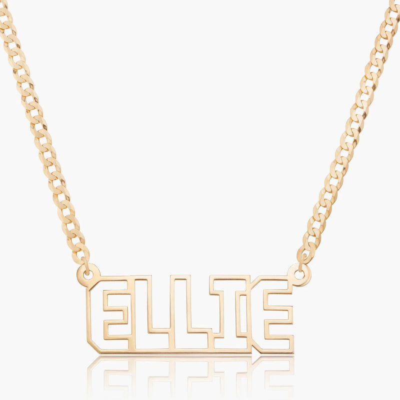 Custom Name Pendant Stainless Steel Choker Necklace