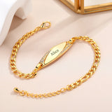Personalized Oval Pendant Engraved Name Crystal Bracelet for Her