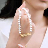 Personalized Pearl Name Necklace for Women