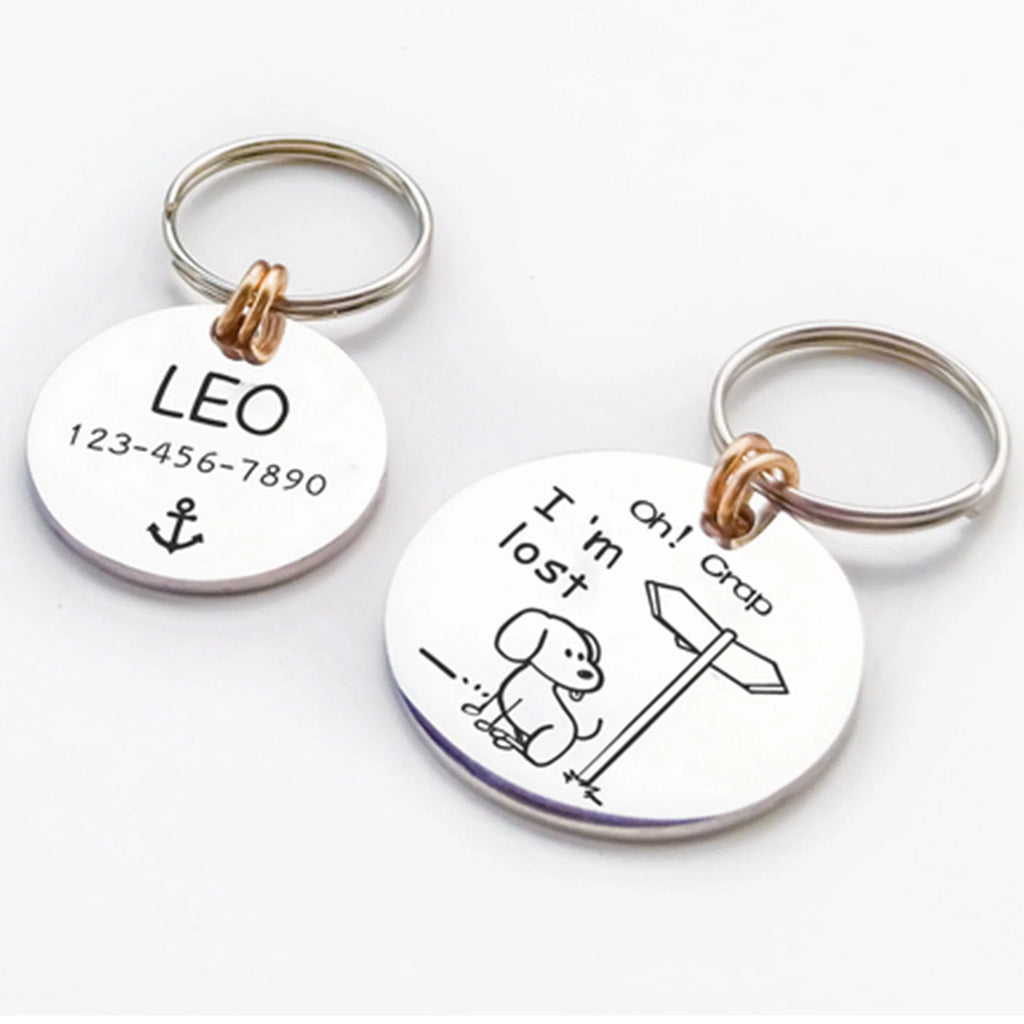 Personalized Pet ID Tag Collar Accessories Engraved Necklace Chain Charm
