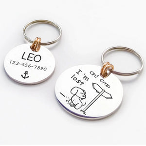 Personalized Pet ID Tag Collar Accessories Engraved Necklace Chain Charm