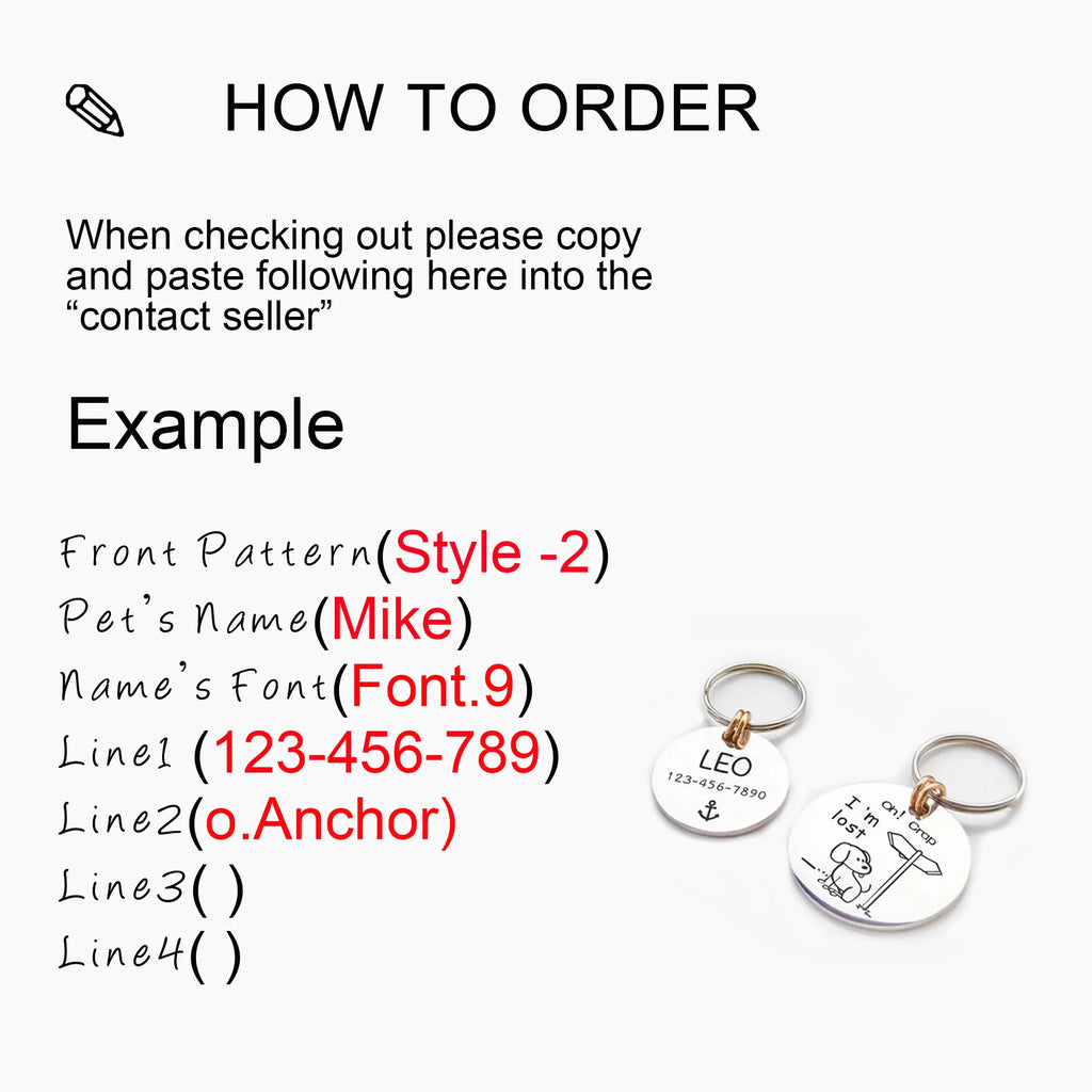Personalized Pet ID Tag Collar Accessories Engraved Necklace Chain Charm