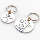 Personalized Pet ID Tag Collar Accessories Engraved Necklace Chain Charm