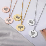 Custom Pet Photo Necklace Stainless Steel Personalized Name Pendant