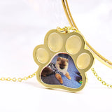 Pet Photo Memorial Jewelry Dog Paw Necklace Cat Gift Pendant
