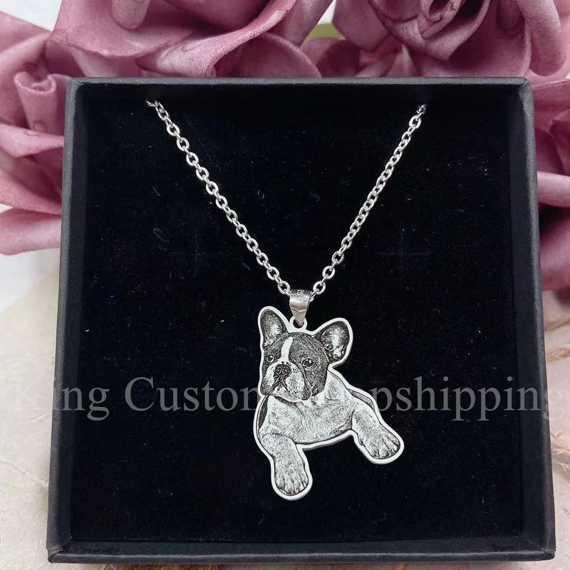 Pet Photo Keychain Necklace - Personalized Memory Jewelry